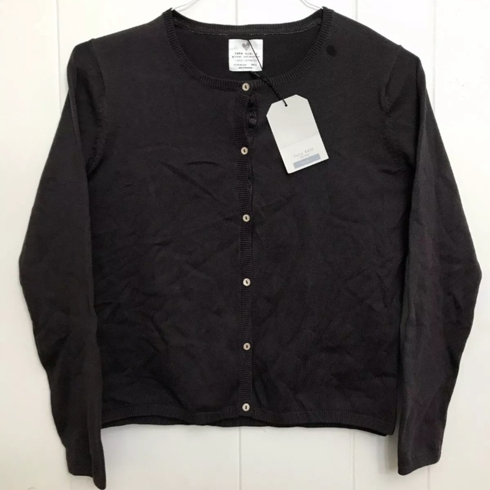 NWT Girl’s Zara Sweater Cardigan Brown 13/14